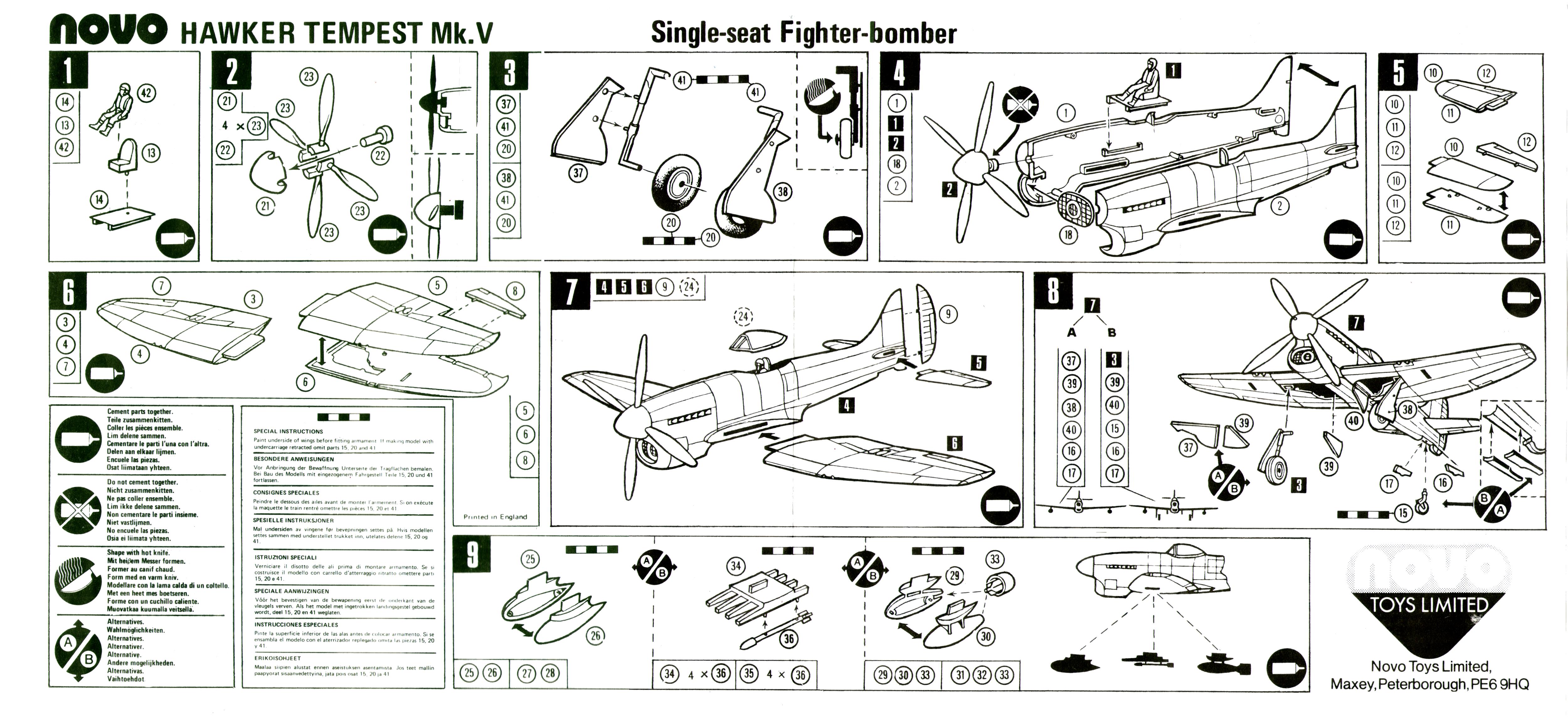Инструкция по сборке NOVO F212 Hawker Tempest Mk.V 